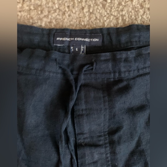 French Collection Linen Navy Blue Pant - Picture 3 of 3